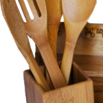 Bamboo Canister Set: Includes 4 Utensils
