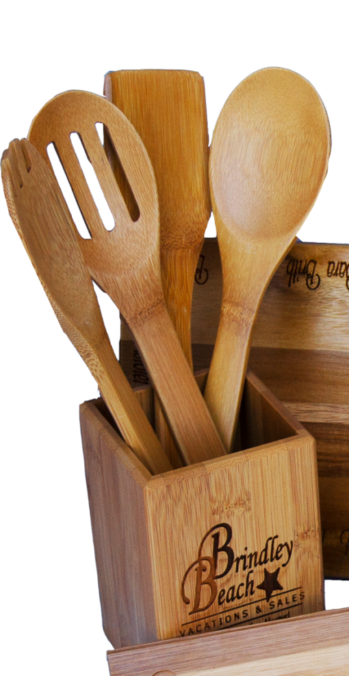 Bamboo Canister Set: Includes 4 Utensils