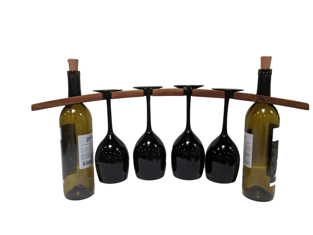 Acacia Floating Wine Glass Holder Custom Cookware Products