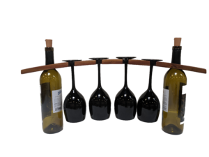 Wine glass holder with black glasses  e