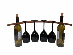 Wine glass holder with black glasses  e