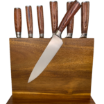 Chef Knife set with Acacia wood block