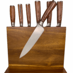 Chef Knife set with Acacia wood block
