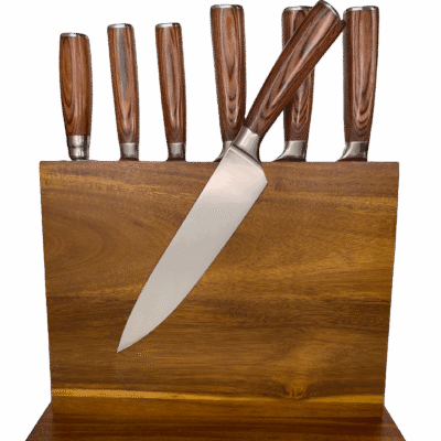 Chef Knife set with Acacia wood block