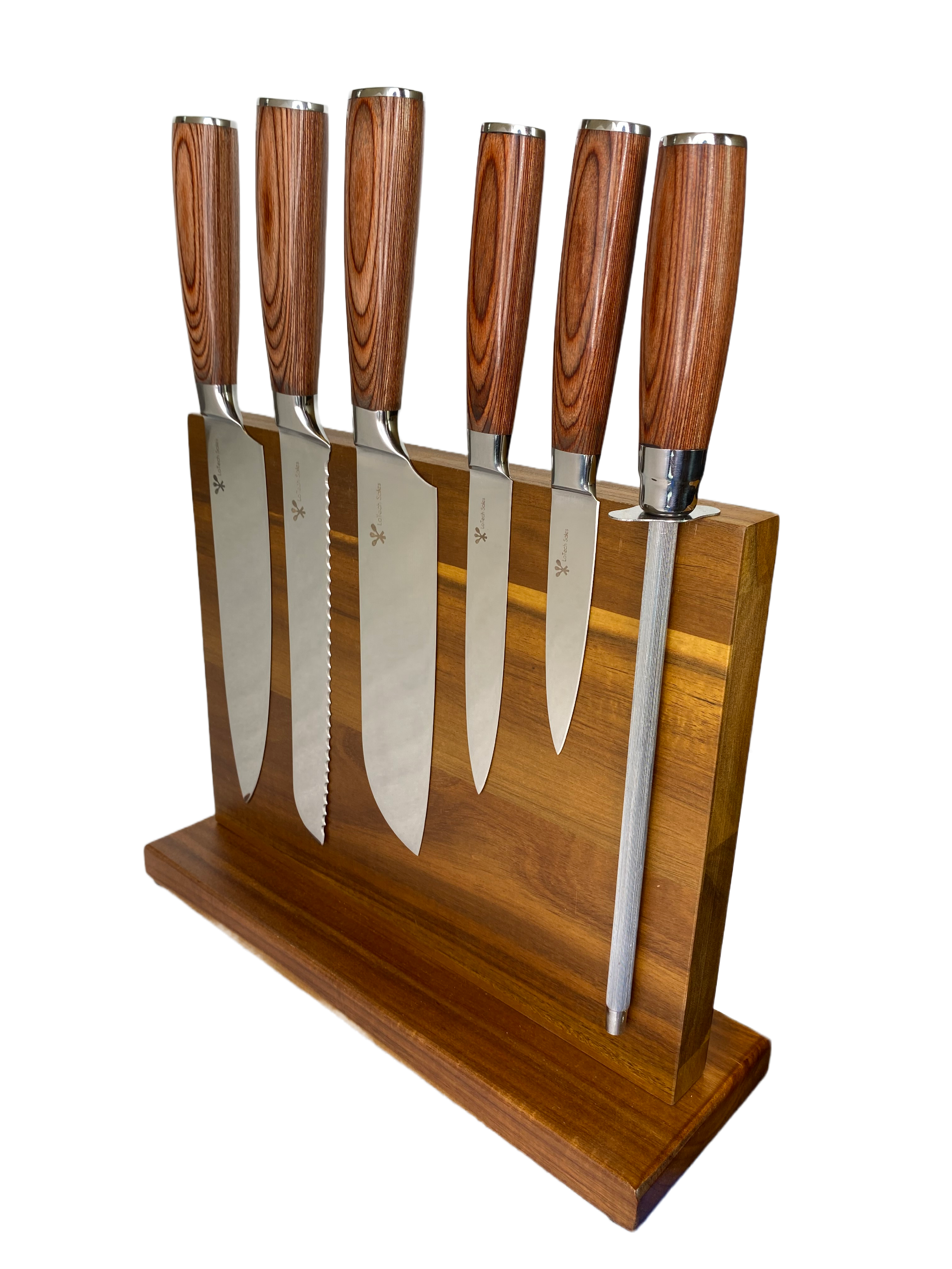 Chef Knife set with Acacia wood block - Custom Cookware Products,  Personalized Kitchenware - LoTech Sales