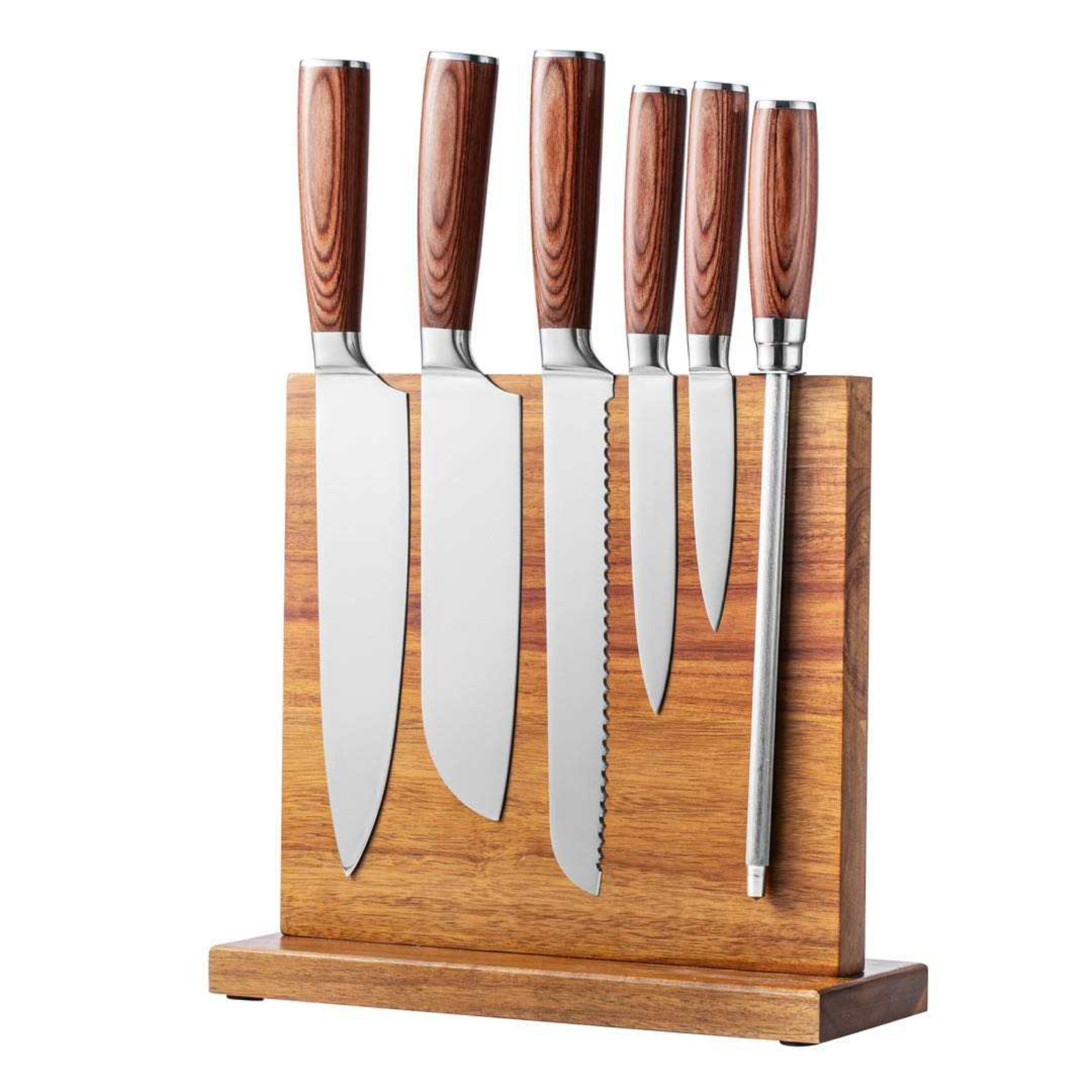 Wooden Kitchen Knife Block - Luxury Hand-Crafted Acacia Wood 8