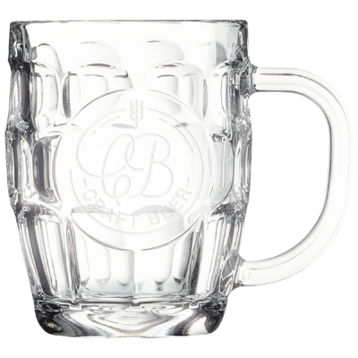 20 oz. Beer Mug with Oval Engraving Area and Handle with logo