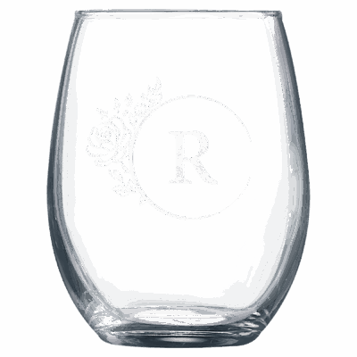 LoTech Sales 9 oz. stemless wine glass - customizable with laser engraving