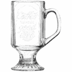 10 oz. Clear Footed Coffee Mug with logo