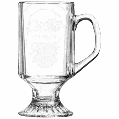 10 oz. Clear Footed Coffee Mug with logo
