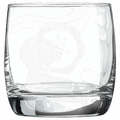 10 oz. On The Rocks Glass with logo -PCG117